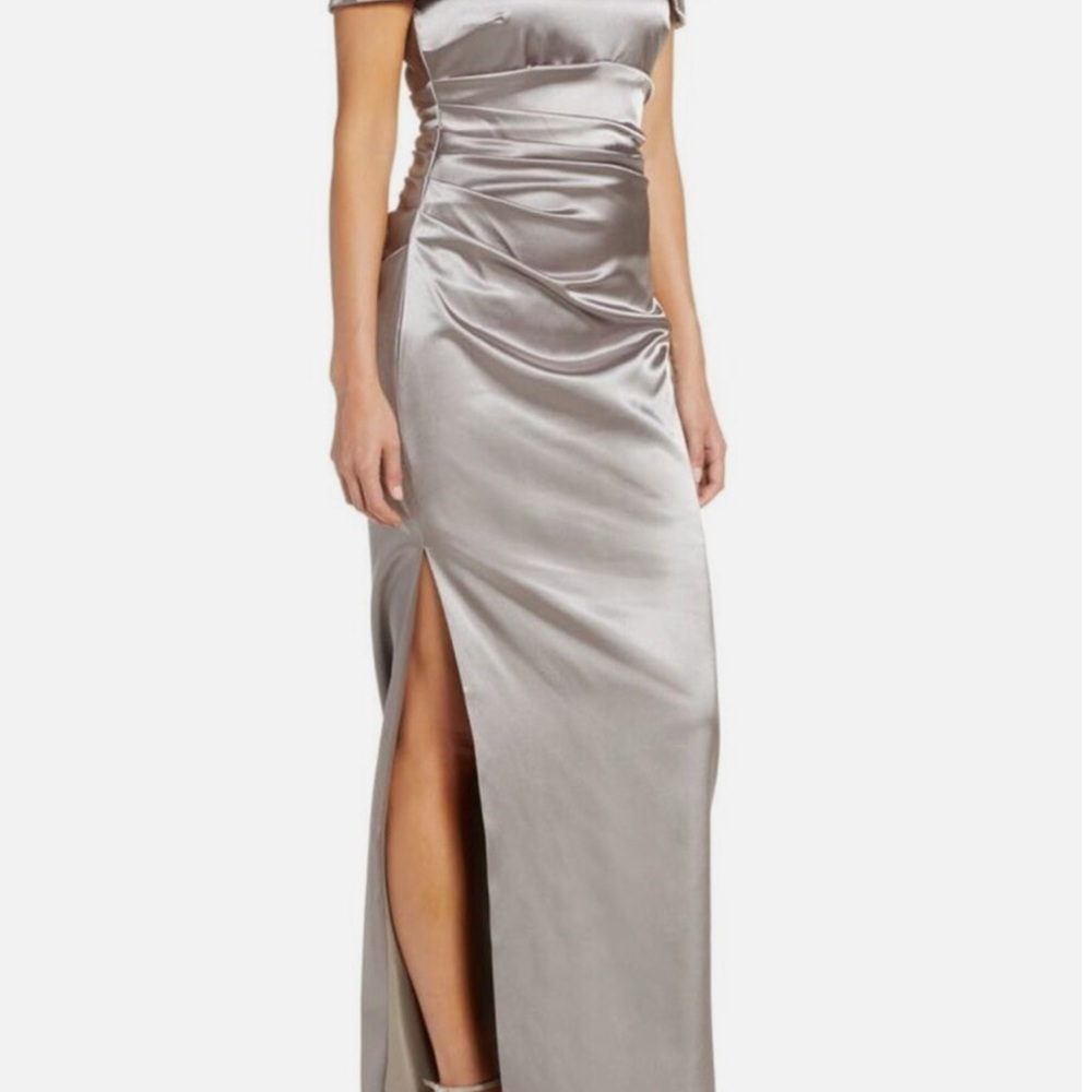Elegant Silver Evening Gown